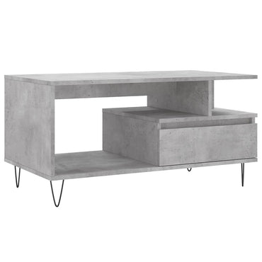 vidaXL Table basse gris béton 90x49x45 cm en bois d'ingénierie