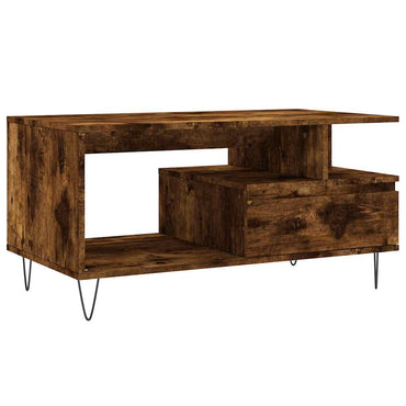 vidaXL Table basse chêne fumé 90x49x45 cm bois d'ingénierie