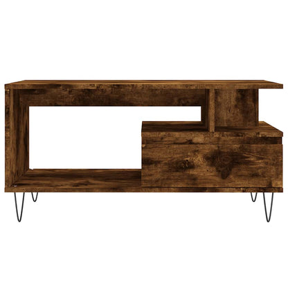 vidaXL Table basse chêne fumé 90x49x45 cm bois d'ingénierie