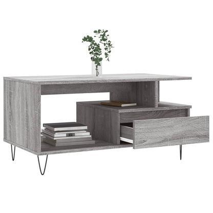 vidaXL Table basse gris sonoma 90x49x45 cm Aggloméré