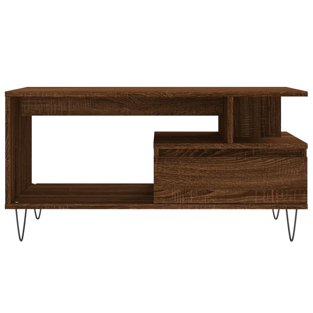 vidaXL Table basse aspect chêne marron 90x49x45 cm Aggloméré