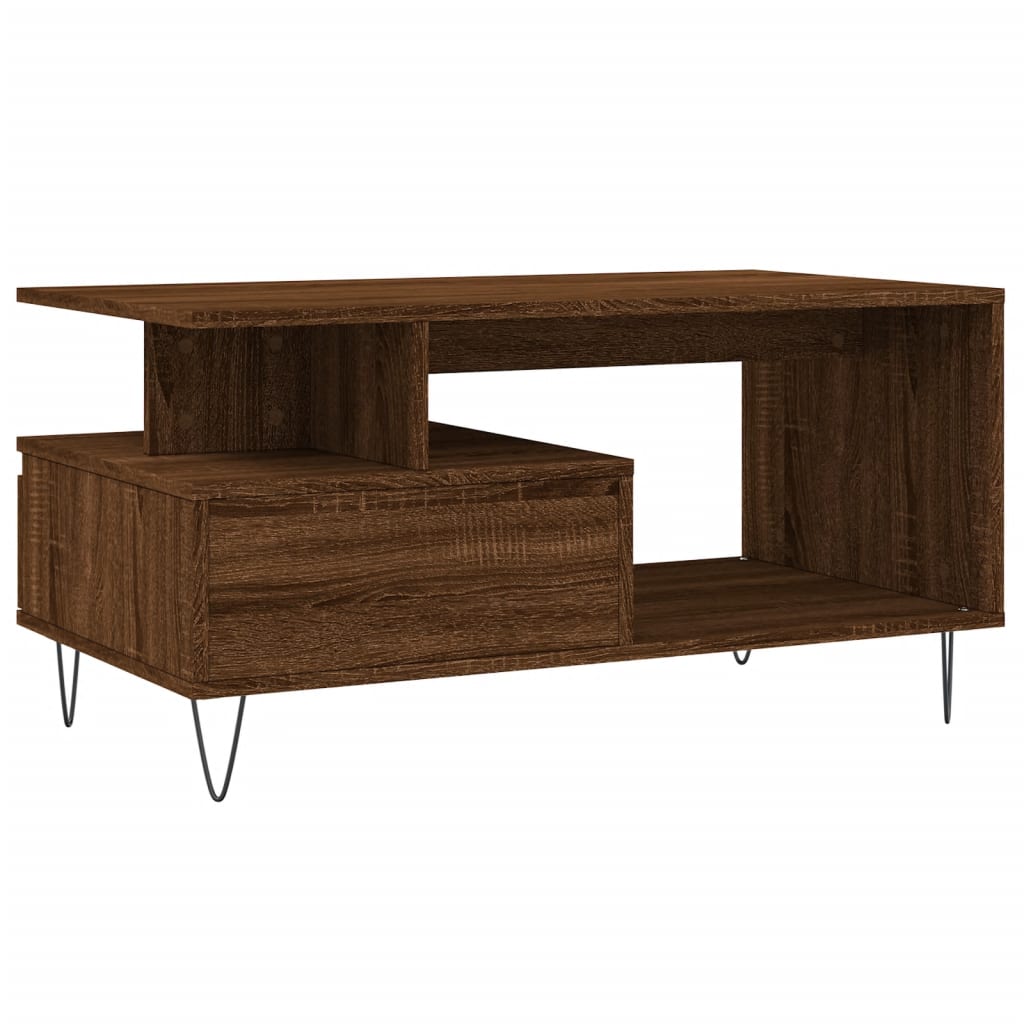 vidaXL Table basse aspect chêne marron 90x49x45 cm Aggloméré