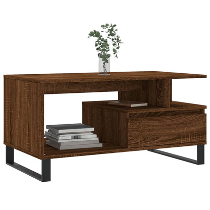 vidaXL Table basse aspect chêne marron 90x49x45 cm Aggloméré