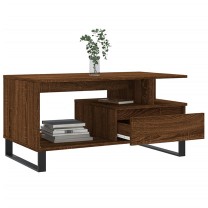 vidaXL Table basse aspect chêne marron 90x49x45 cm Aggloméré