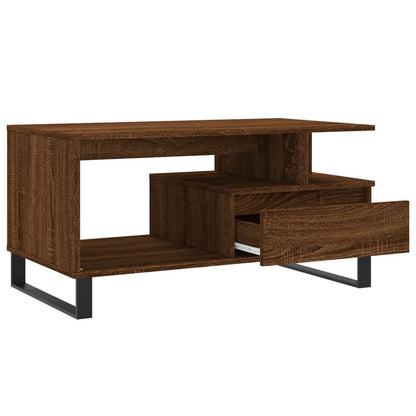 vidaXL Table basse aspect chêne marron 90x49x45 cm Aggloméré