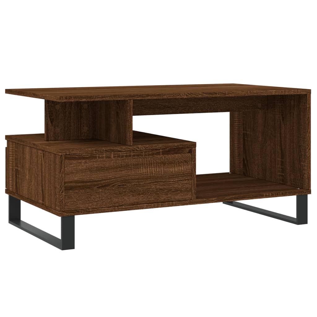 vidaXL Table basse aspect chêne marron 90x49x45 cm Aggloméré