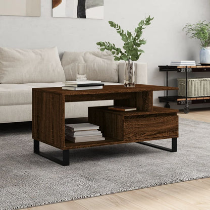 vidaXL Table basse aspect chêne marron 90x49x45 cm Aggloméré