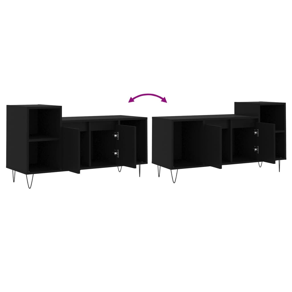 vidaXL Meuble TV Noir 100x35x55 cm Bois d'ingénierie