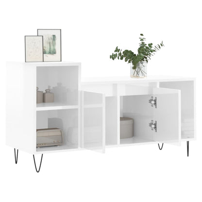 vidaXL TV-Schrank Hochglanz-Weiß 100x35x55 cm Holzwerkstoff