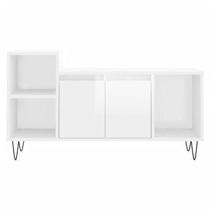 vidaXL TV-Schrank Hochglanz-Weiß 100x35x55 cm Holzwerkstoff
