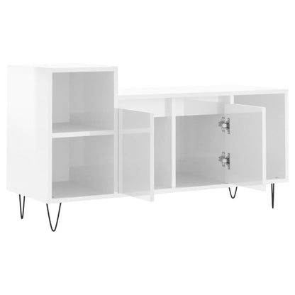 vidaXL TV-Schrank Hochglanz-Weiß 100x35x55 cm Holzwerkstoff