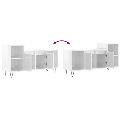 vidaXL TV-Schrank Hochglanz-Weiß 100x35x55 cm Holzwerkstoff