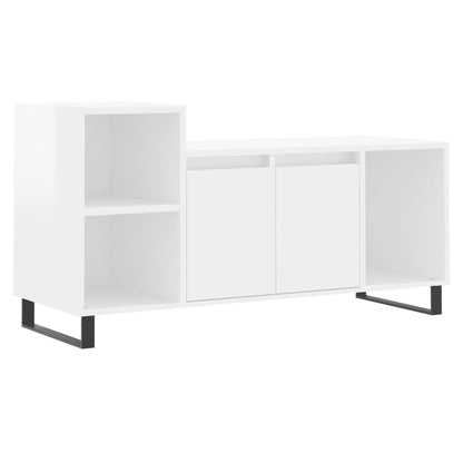 vidaXL TV-Schrank Hochglanz-Weiß 100x35x55 cm Holzwerkstoff