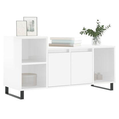 vidaXL TV-Schrank Hochglanz-Weiß 100x35x55 cm Holzwerkstoff
