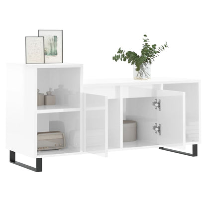vidaXL TV-Schrank Hochglanz-Weiß 100x35x55 cm Holzwerkstoff