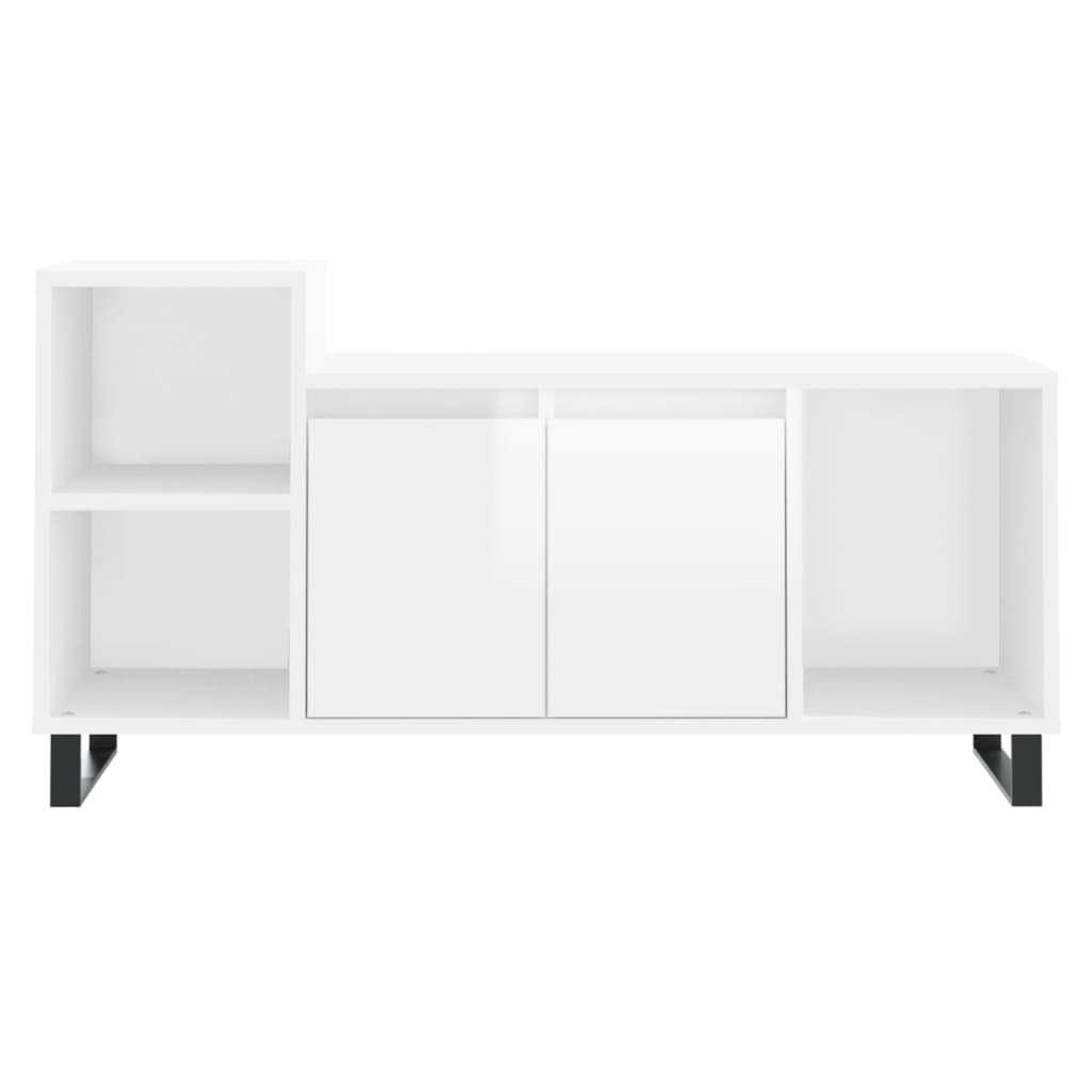 vidaXL TV-Schrank Hochglanz-Weiß 100x35x55 cm Holzwerkstoff