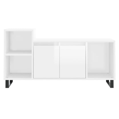 vidaXL TV-Schrank Hochglanz-Weiß 100x35x55 cm Holzwerkstoff