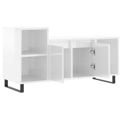 vidaXL TV-Schrank Hochglanz-Weiß 100x35x55 cm Holzwerkstoff