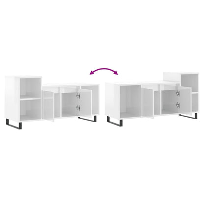 vidaXL TV-Schrank Hochglanz-Weiß 100x35x55 cm Holzwerkstoff