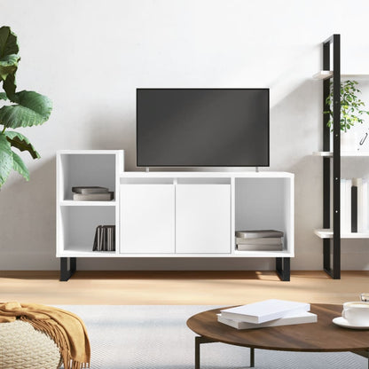 vidaXL TV-Schrank Hochglanz-Weiß 100x35x55 cm Holzwerkstoff