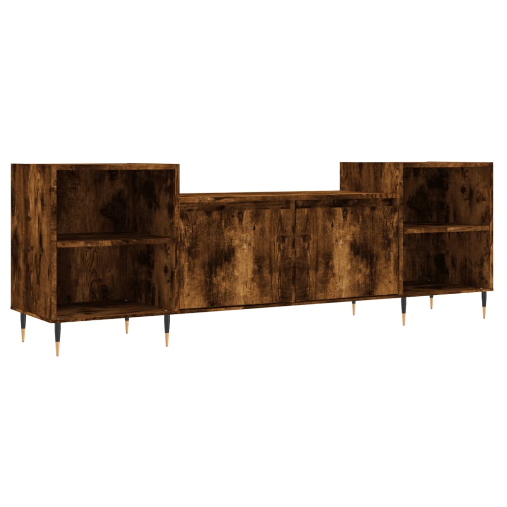 vidaXL Meuble TV chêne fumé 160x35x55 cm bois d'ingénierie
