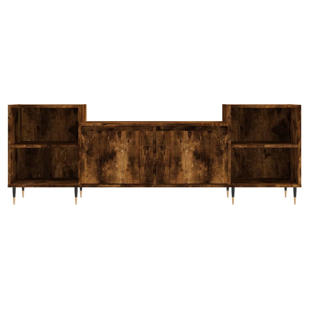 vidaXL Meuble TV chêne fumé 160x35x55 cm bois d'ingénierie