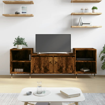 vidaXL Meuble TV chêne fumé 160x35x55 cm bois d'ingénierie