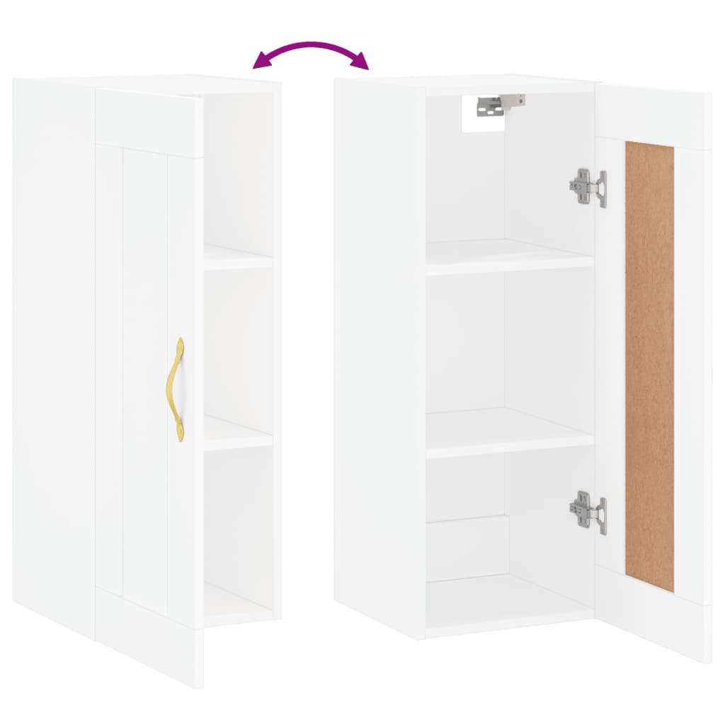 vidaXL Wandschrank Weiß 34,5x34x90 cm Holzwerkstoff