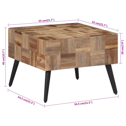 vidaXL Couchtisch Grau 55x55x40 cm Recyceltes Massivholz Teak