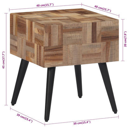 vidaXL Beistelltisch 40x40x45 cm Recyceltes Massivholz Teak
