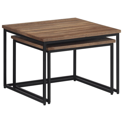 vidaXL Satztische 2 Stk. Massivholz Teak