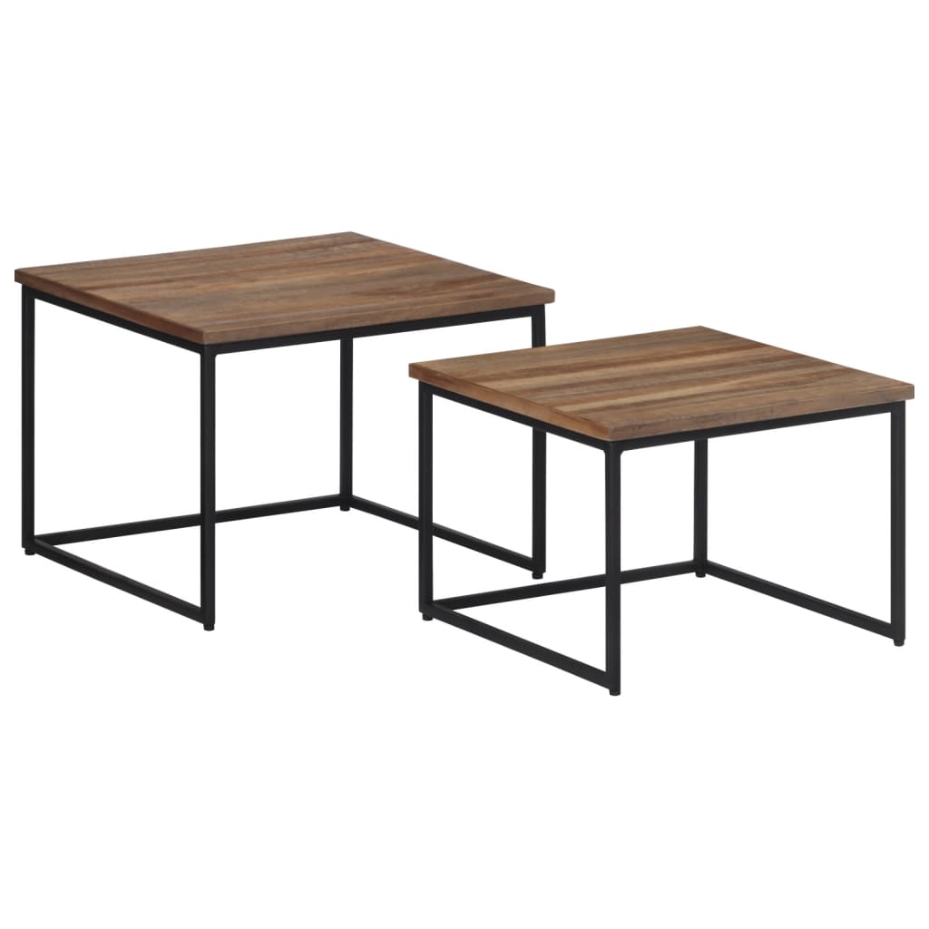 vidaXL Satztische 2 Stk. Massivholz Teak