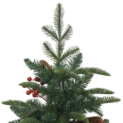 vidaXL Künstlicher Weihnachtsbaum Klappbar mit Zapfen & Beeren 150 cm