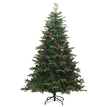 vidaXL Künstlicher Weihnachtsbaum Klappbar mit Zapfen & Beeren 210 cm