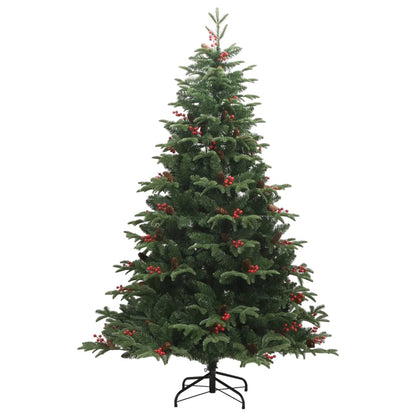 vidaXL Künstlicher Weihnachtsbaum Klappbar mit Zapfen & Beeren 210 cm