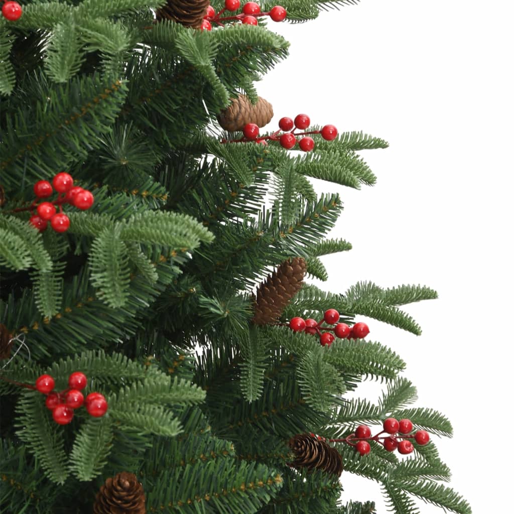 vidaXL Künstlicher Weihnachtsbaum Klappbar mit Zapfen & Beeren 210 cm