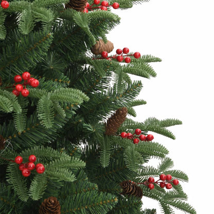 vidaXL Künstlicher Weihnachtsbaum Klappbar mit Zapfen & Beeren 210 cm