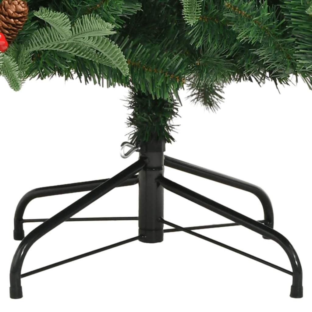vidaXL Künstlicher Weihnachtsbaum Klappbar mit Zapfen & Beeren 210 cm