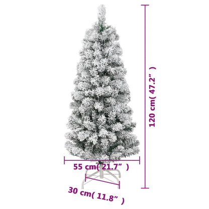 vidaXL Künstlicher Weihnachtsbaum Klappbar Beschneit 120 cm
