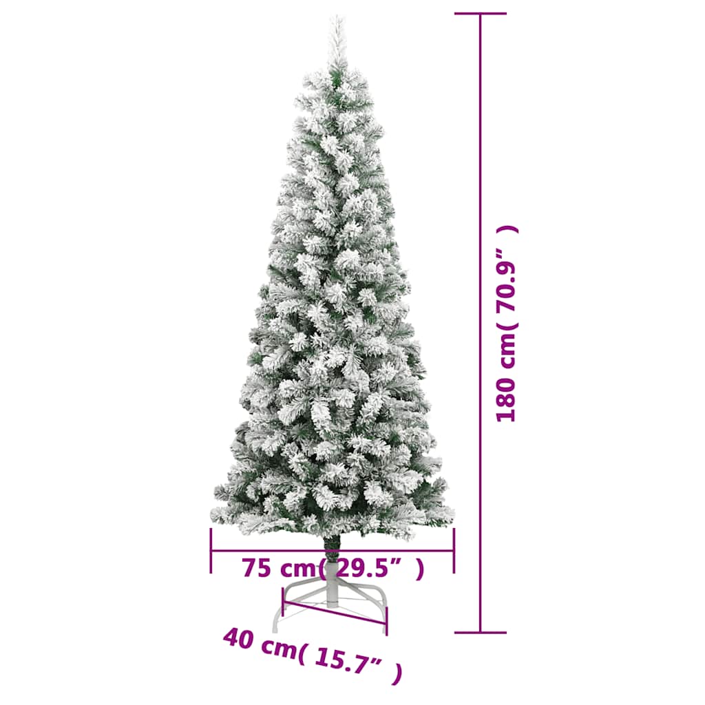 vidaXL Künstlicher Weihnachtsbaum Klappbar Beschneit 180 cm