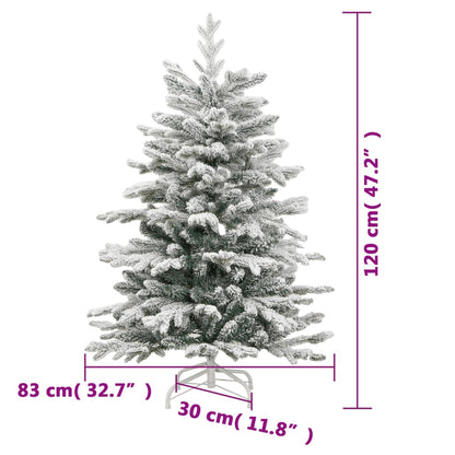 vidaXL Künstlicher Weihnachtsbaum Klappbar Beschneit 120 cm