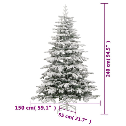vidaXL Sapin de Noël artificiel pliable enneigé 240 cm