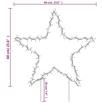 Weihnachtsstern mit Erdspießen und 80 LEDs 60 cm