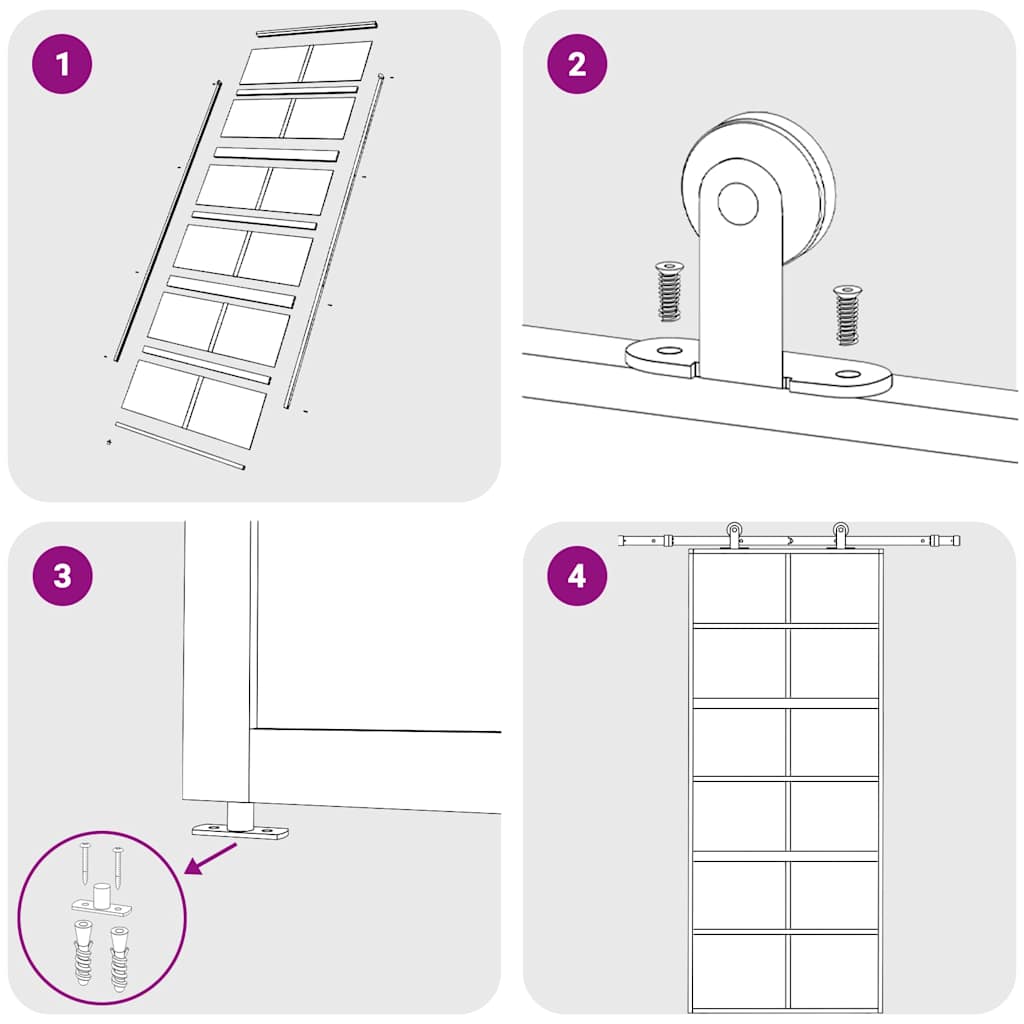 Schiebetür Golden 90x205 cm ESG-Klarglas und Aluminium