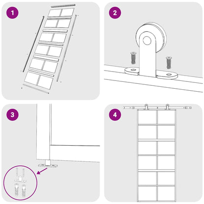 Schiebetür Golden 90x205 cm ESG-Klarglas und Aluminium