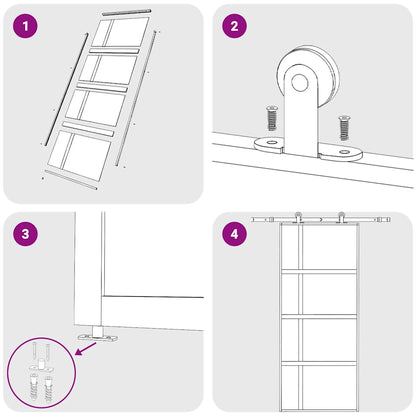 Schiebetür Golden 90x205 cm Matt ESG-Glas und Aluminium