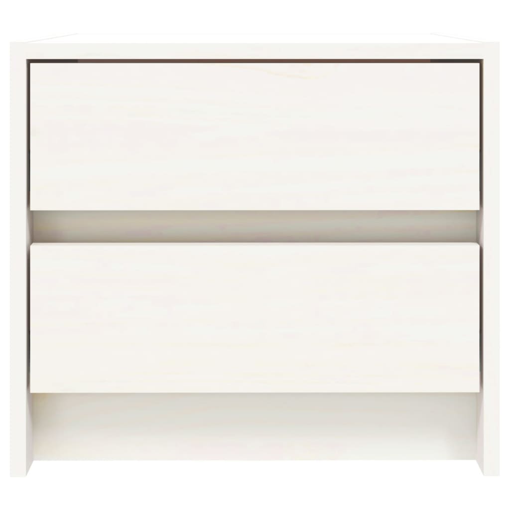 vidaXL Nachttische 2 Stk. Weiß 40x31x35,5 cm Massivholz Kiefer