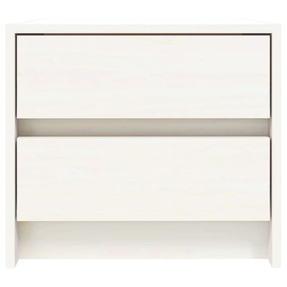 vidaXL Nachttische 2 Stk. Weiß 40x31x35,5 cm Massivholz Kiefer