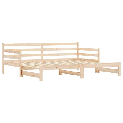 vidaXL Lit de repos extensible Blanc 80x200 cm Bois de pin massif