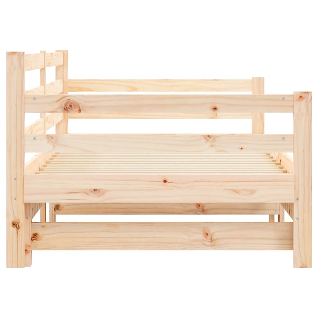 vidaXL Lit de repos extensible Blanc 80x200 cm Bois de pin massif